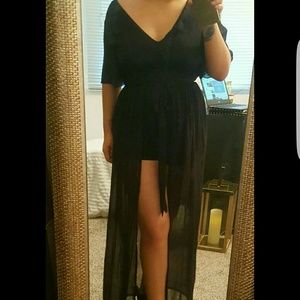 Black, long, light dress